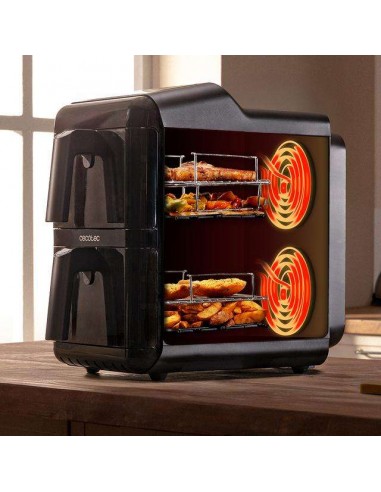 Cecotec Cecofry DuoLevel 12000 Window Freidora de aire de 12L con Ventanas, Cubetas 6L, 2900 W