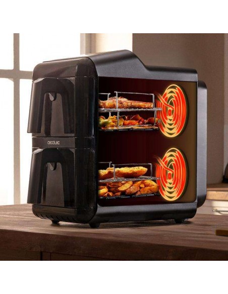 Cecotec Cecofry DuoLevel 12000 Window Freidora de aire de 12L con Ventanas, Cubetas 6L, 2900 W