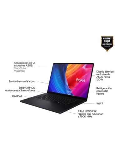 Asus ProArt P16 OLED H7606WM-SC052W Ryzen AI 9 HX-370/ 32GB/ 1TB SSD/ RTX 5060/ 16" OLED Táctil W11 Portátil