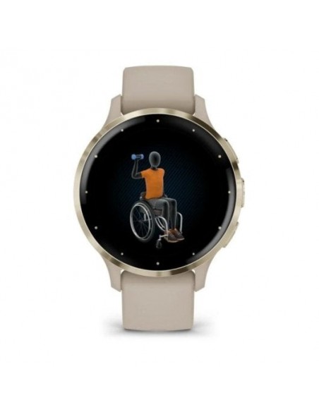 Garmin Venu 3S Smartwatch 41mm Bisel Acero Inoxidable Beige Gold con Correa de Silicona Beige Gold