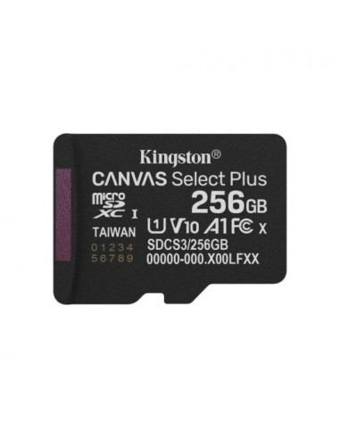 Kingston Canvas Select Plus Tarjeta MicroSDXC 256GB UHS-I V10 A1 150MB/s Negra con Adaptador SD