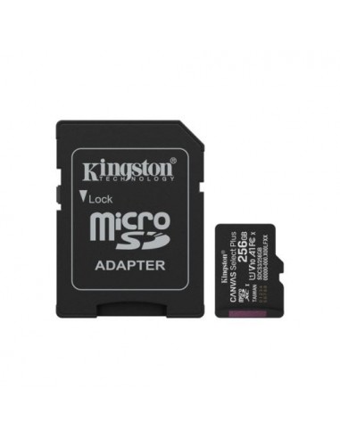 Kingston Canvas Select Plus Tarjeta MicroSDXC 256GB UHS-I V10 A1 150MB/s Negra con Adaptador SD