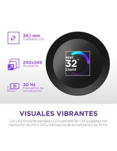 NZXT Kraken Plus Refrigeración Líquida 240mm, 2 Ventiladores Display TFT Negra