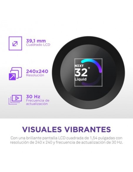 NZXT Kraken Plus Refrigeración Líquida 240mm, 2 Ventiladores Display TFT Negra