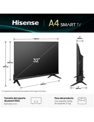 Hisense 32A4Q 32" LED HD Dolby DTS HD Televisor