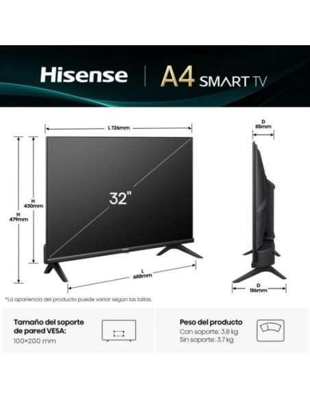 Hisense 32A4Q 32" LED HD Dolby DTS HD Televisor