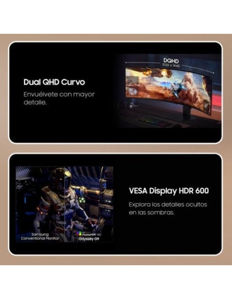 Samsung Odyssey G9 49" LED VA UltraWide DQHD 144Hz HDR600 Monitor Curvo Gaming