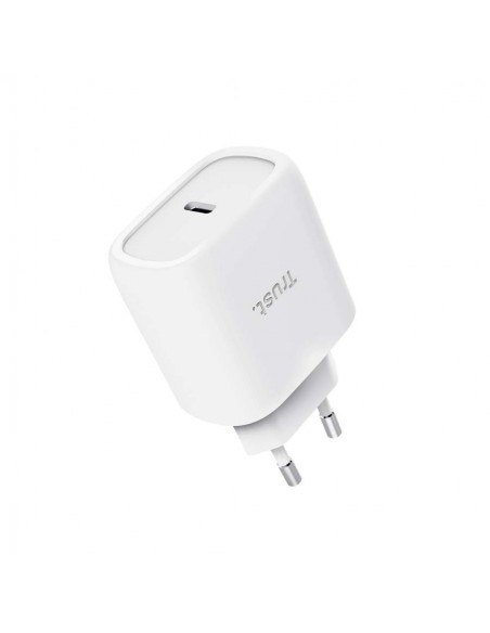 Trust Maxo Cargador de Pared GaN USB-C de 45W Cable Incluido Blanco