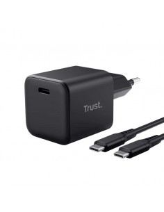 Trust Maxo Cargadord de Pared GaN USB-C UItrarreducido de 65W Cable Incluido Negro