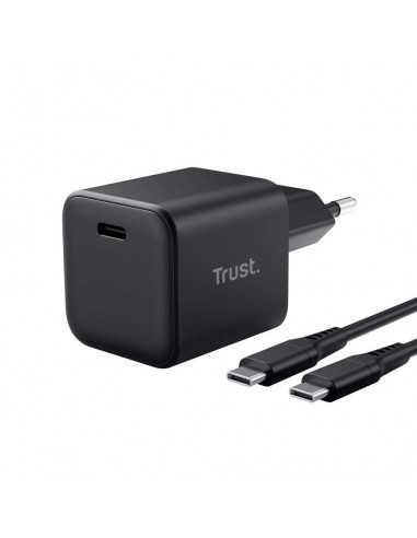 Trust Maxo Cargadord de Pared GaN USB-C UItrarreducido de 65W Cable Incluido Negro