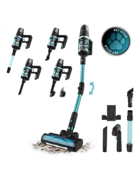 Cecotec Conga Rockstar RX50 Pet Flex Aspirador Escoba sin Cables sin Bolsa, Incluye Cepillo para Animales