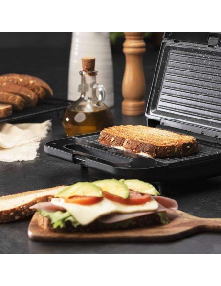 Cecotec Rock'n Toast 1000 Sandwichera 3en1, 800W, 2 Sándwiches, Acabado en Acero Inoxidable