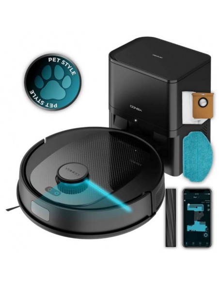 Cecotec Conga 7690 Immortal Max Home M Robot Aspirador 4en1 Navegación Láser con Base de Autovaciado