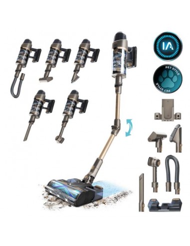 Cecotec Conga Rockstar RX90 AI AquaPet Flex Aspirador Vertical con Cepillo HairLess Antienredos