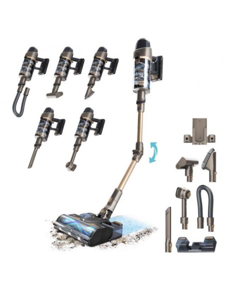 Cecotec Conga Rockstar RX90 AI AquaPet Flex Aspirador Vertical con Cepillo HairLess Antienredos