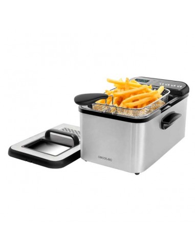 Cecotec Cleanfry Luxury 3000. Freidora de Aceite de 3.2L con 2400W, Acero Inoxidable
