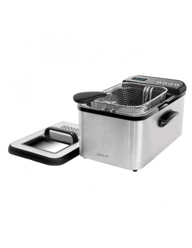 Cecotec Cleanfry Luxury 3000. Freidora de Aceite de 3.2L con 2400W, Acero Inoxidable