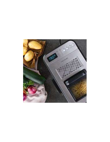 Cecotec Cleanfry Luxury 3000. Freidora de Aceite de 3.2L con 2400W, Acero Inoxidable