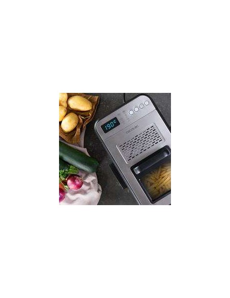 Cecotec Cleanfry Luxury 3000. Freidora de Aceite de 3.2L con 2400W, Acero Inoxidable