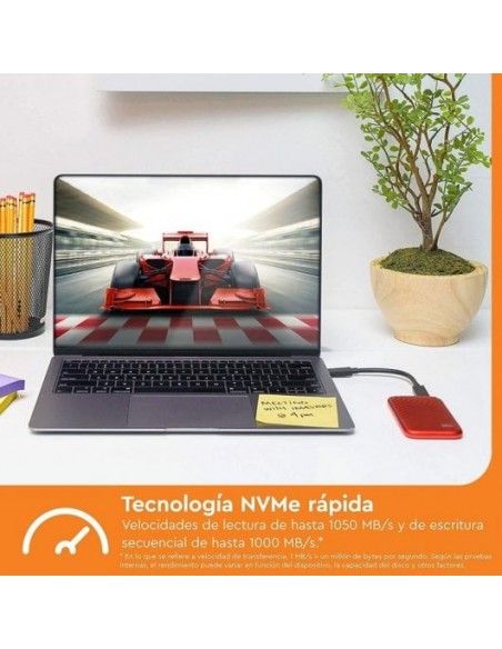 WD My Passport SSD 2TB USB-C Rojo Disco Duro Externo