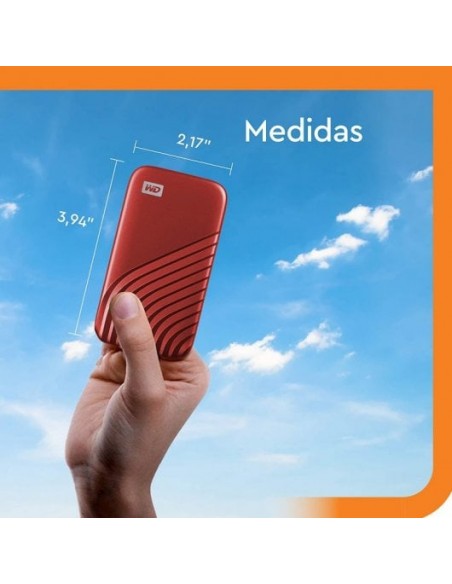 WD My Passport SSD 2TB USB-C Rojo Disco Duro Externo