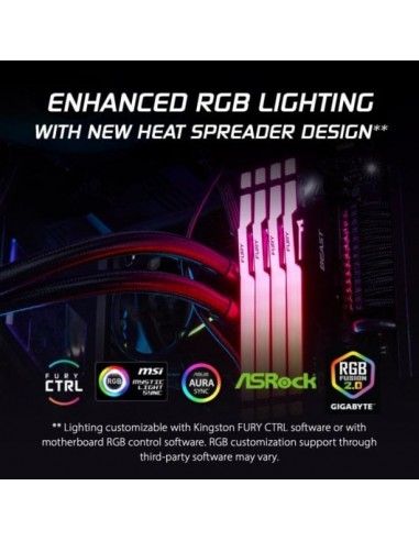 Kingston FURY Beast RGB DDR5 16GB 6000MHz CL30 Memoria RAM