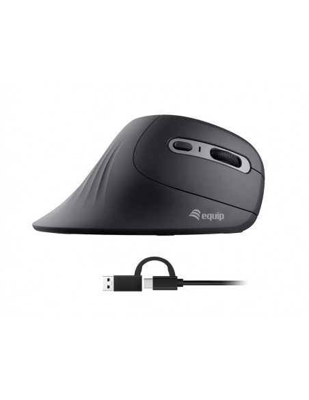 Equip 245119 Ratón Vertical Ergonómico con Cable (USB-C+A)