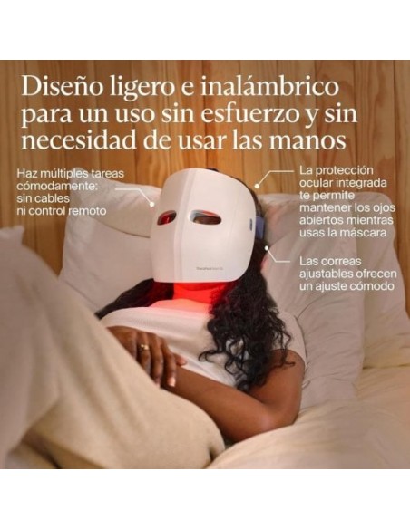 Therabody GLO LED Máscara Facial Inalámbrica Masaje Vibratorio