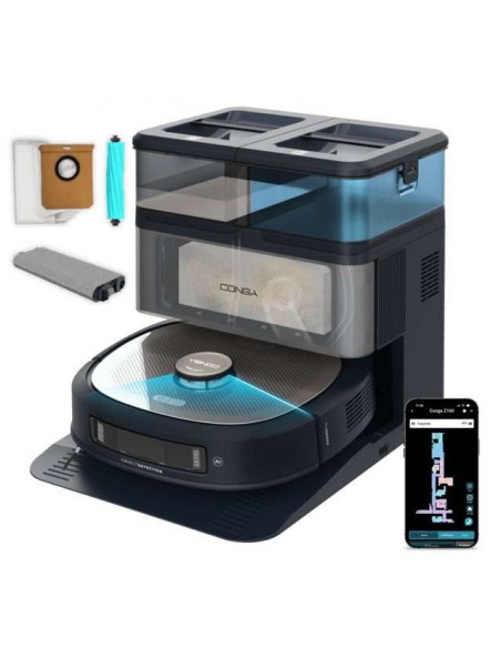 Cecotec Conga Z100 Robot Aspirador Especialista en Fregado con Tecnología AI LaserEye