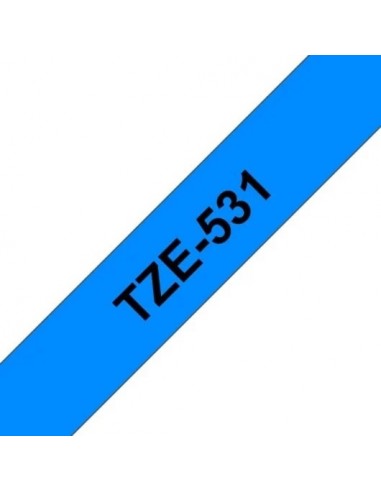 Brother TZE531 Cinta Laminada Negro sobre Azul 12mm