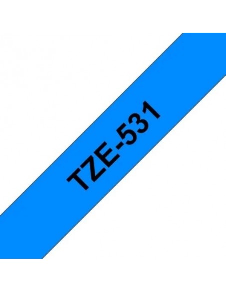 Brother TZE531 Cinta Laminada Negro sobre Azul 12mm