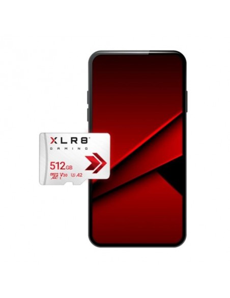 PNY XLR8 MicroSDXC 512GB Clase 10 UHS-I 100MB/s 90MB/s Blanca Tarjeta de Memoria