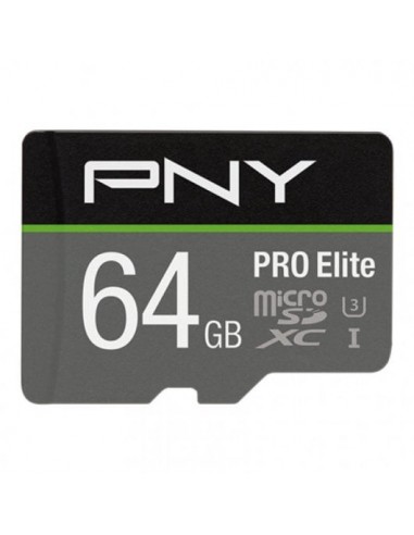 PNY Pro Elite MicroSDXC 64GB UHS-I U3 Clase 10 Tarjeta de Memoria