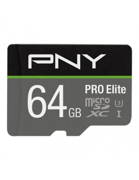 PNY Pro Elite MicroSDXC 64GB UHS-I U3 Clase 10 Tarjeta de Memoria