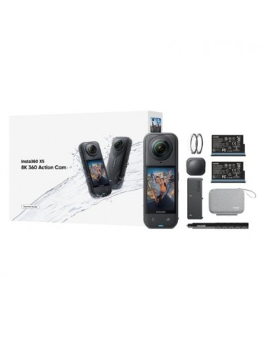 Insta360 X5 Esencial Kit Cámara Deportiva 8K 360º 185min Autonomía HDR Activo 5.7K a 60fps