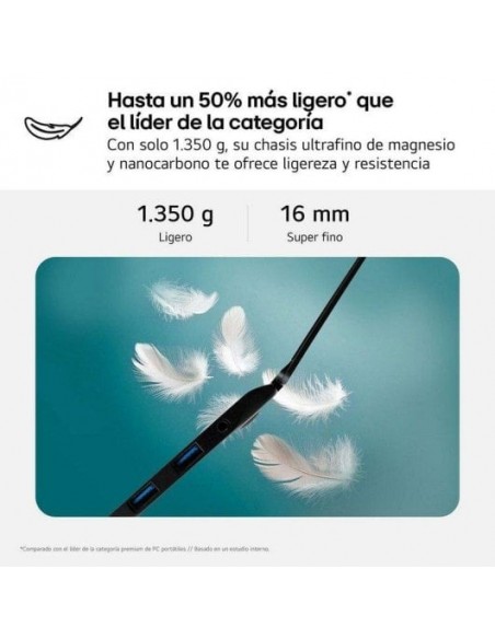 LG Gram 17ZD90T-G.AX88B Intel Core Ultra 7-255H/ 32GB/ 1TB SSD/ 17" Sin S.O. Portátil