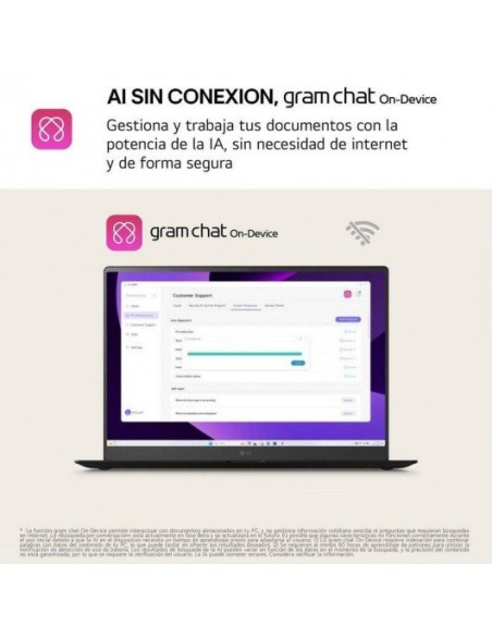 LG Gram 17ZD90T-G.AX88B Intel Core Ultra 7-255H/ 32GB/ 1TB SSD/ 17" Sin S.O. Portátil
