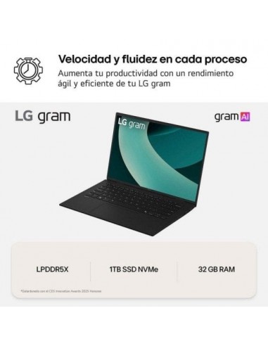 LG Gram 17ZD90T-G.AX88B Intel Core Ultra 7-255H/ 32GB/ 1TB SSD/ 17" Sin S.O. Portátil
