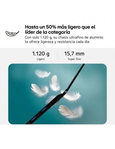 LG Gram 14ZD90T-G.AX88B Intel Core Ultra 7-255H/ 32GB/ 1TB SSD/ 14" Sin S.O. Portátil