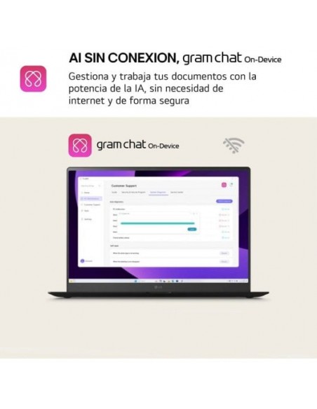 LG Gram 14ZD90T-G.AX88B Intel Core Ultra 7-255H/ 32GB/ 1TB SSD/ 14" Sin S.O. Portátil
