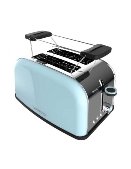 Cecotec Toastin' time 850 Blue Tostador Vertical de Acero con Doble Ranura Corta 850W