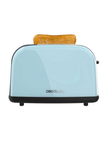 Cecotec Toastin' time 850 Blue Tostador Vertical de Acero con Doble Ranura Corta 850W