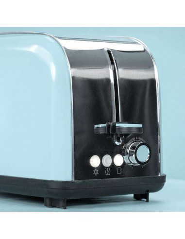 Cecotec Toastin' time 850 Blue Tostador Vertical de Acero con Doble Ranura Corta 850W