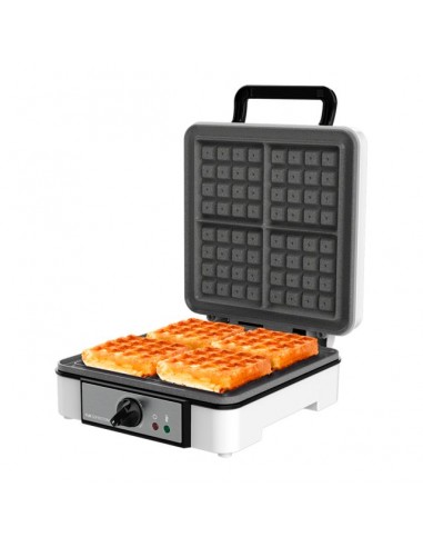 Cecotec Fun Gofrestone 4Inox. Gofrera Eléctrica Acero Inoxidable y Revestimiento Antiadherente 1200W