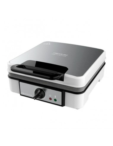 Cecotec Fun Gofrestone 4Inox. Gofrera Eléctrica Acero Inoxidable y Revestimiento Antiadherente 1200W