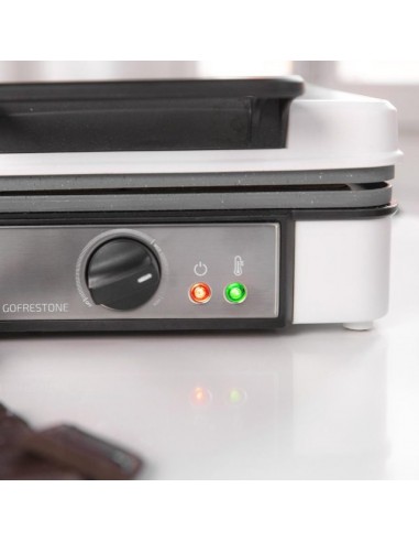 Cecotec Fun Gofrestone 4Inox. Gofrera Eléctrica Acero Inoxidable y Revestimiento Antiadherente 1200W
