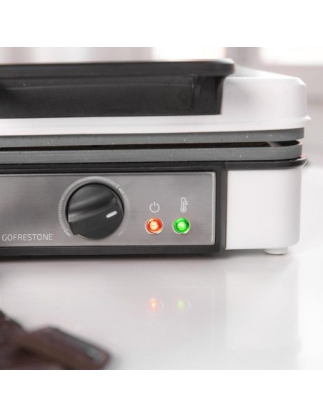 Cecotec Fun Gofrestone 4Inox. Gofrera Eléctrica Acero Inoxidable y Revestimiento Antiadherente 1200W