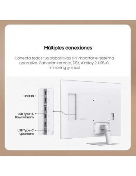 Samsung Smart M7 M70F 43" 4K Ultra HD 60Hz VA Smart HDR10 Blanco Monitor