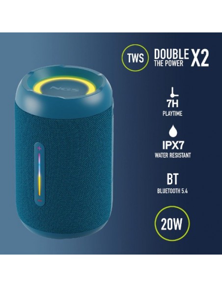 NGS Roller Furia 2 Tiny Altavoz Bluetooth 20W 2.0 Azul
