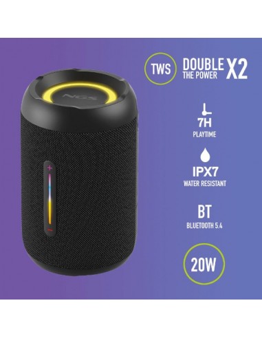 NGS Roller Furia 2 Tiny Altavoz Bluetooth 20W 2.0 Negro